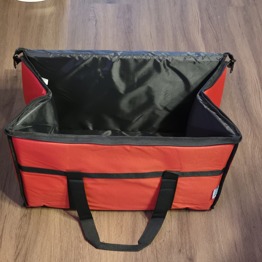 Versatile Red Storage Tote with Black Trim